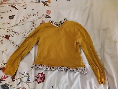 H&M Girls Mustard Top Size 6-8 Years • £1