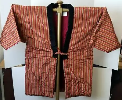 Vintage Red Hanten House Kimono Jacket Hantenya Hand Made Mint Condition • $25