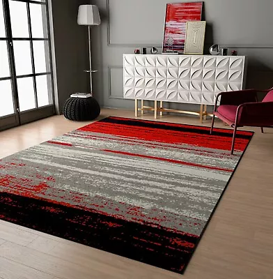 New Contemporary Rugs For Living Room 8x10 Red Floor Carpet Dining Room Rugs 5x7 • $24.99