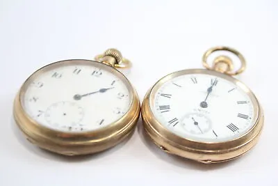 £11.50 • Buy Mens POCKET WATCHES Rolled Gold Hand Wind Waltham Watch Co Non Working X 2 