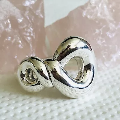 925 Sterling Silver Twist Design Ring Size Q • $17.39