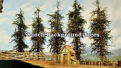 BACKGROUND Model Fir Trees 8 Inches Tall FIVE REAL Wood Construction LOW$SHP • $29.95