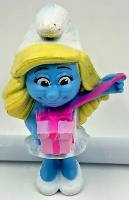 2013 Peyo SMURFS Smurfette Unwrapping Gift McDonald's Happy Meal Toy PVC Figure • $4.99