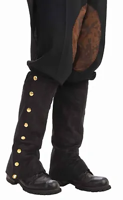 Steampunk Black Suede Spats Costume Shoe Cover Cosplay Victorian Stage Retro • $22.58