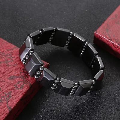 Hematite Bracelet For Men Women Bangle Bracelet Magnetic Health Beads Jewelry • $4.99
