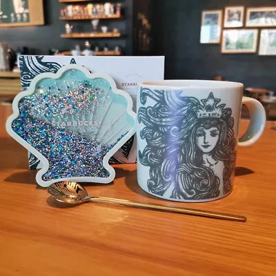 $28.49 • Buy Starbucks Coffee Mug Sea Goddess Mermaid Cup 16oz With Blue Shell Coaster Spoon