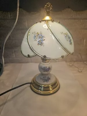 Vintage Blue Flowers Touch Lamp 6 Panel Touch Lamp • $57.20