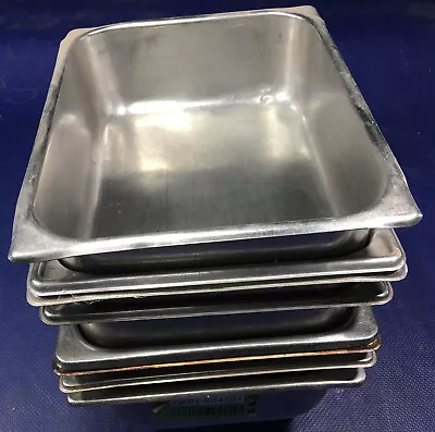 LOT Of 8 Stainless Steel Half Size 4'' Deep Steam Table Pans 1/2 • $44.99