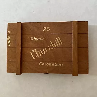 Vintage Churchill Coronation 401301 Empty Wooden Cigar Box • $75