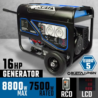 Petrol Generator 8800W Max Electric Start Work Site Camping Portable Power Suppl • $1029