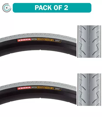 Pack Of 2 Kenda Kontender 700x23 Wire TPI 110 Gy/Bsk Reflective Road Tire • $77.07