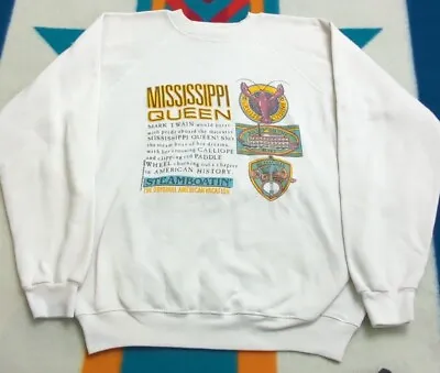 Vintage Mississippi Queen Sweatshirt Shirt Boat Steamboat Mark Twain River M/L • $37.91