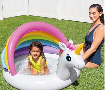 Unicorn Design Outdoor 1 To 3 Years Old Baby Swimming Pool With Soft Floor Botto • $39.99
