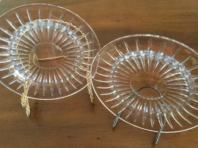 $26 • Buy Two Val ST Lambert Balmoral Crystal Salad Dessert Plates 7 3/4” Sold As Pair
