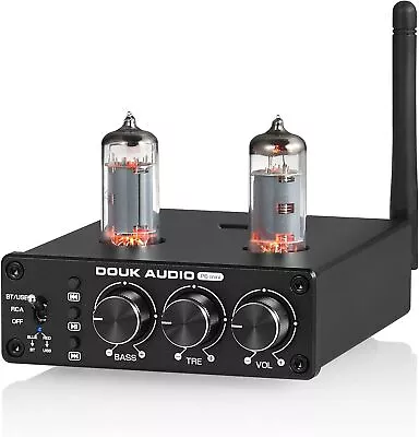 Douk Audio P6 Mini Valve Tube Preamp HiFi Bluetooth Stereo Audio Pre-amplifier • £79.99