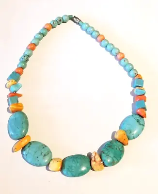 **Vintage Spiny Oyster And Turquoise Necklace** • $28.99