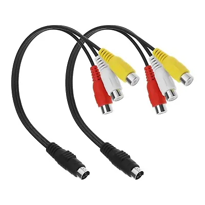 2x 4 Pin S-Video To 3 RCA AV Female Cable For TV/HDTV VCR DVR PVR DVD Player • £8.03