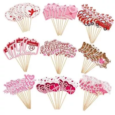  72Pcs Valentines Day Cupcake Toppers Decorations Happy Valentine's Day • $24.25