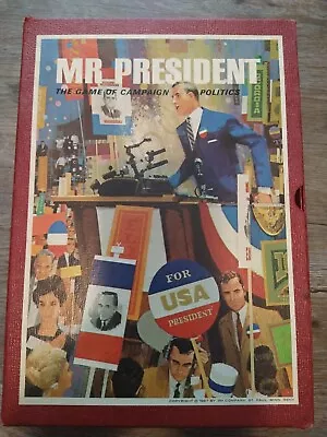 Vintage 1967 Mr. President 3M Bookshelf Board Game Campaign Politics Campaign  • $22.29