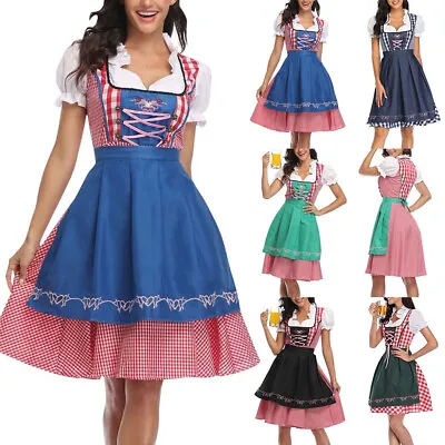 £5.89 • Buy Oktoberfest Costume German Bavarian Dirndl Beer Maid Fancy Dress Cosplay Outfit