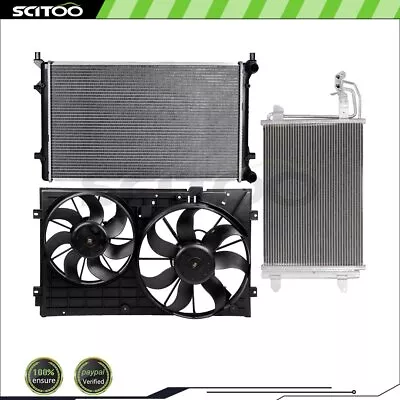 Car Cooling Fan Radiator AC Condenser Kit Fit For 2008 Volkswagen GTI • $182.99