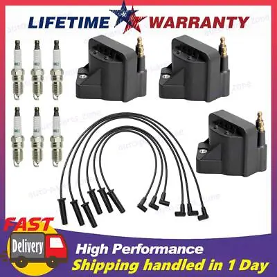 3x DR39 Ignition Coil + 6x Spark Plug & Wire Set For 96-08 Buick Lucerne V6 3.8L • $78.99