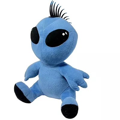 Punk Alien Plush Stuffed Animal Toy Mohawk 13 Inches Blue Black Made By A & A Gl • $12.99