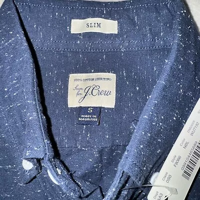 J CREW Slim Fit Men’s Cotton Shirt Sz Small Blue NWT • $21.97