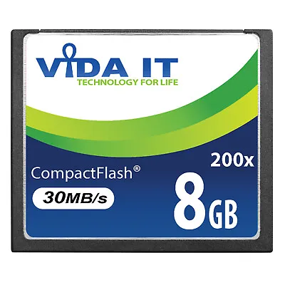 Super Fast VIDA 8GB CF Compact Flash Memory Card 200x 30MB/s For D-SLR Camera UK • £32.99