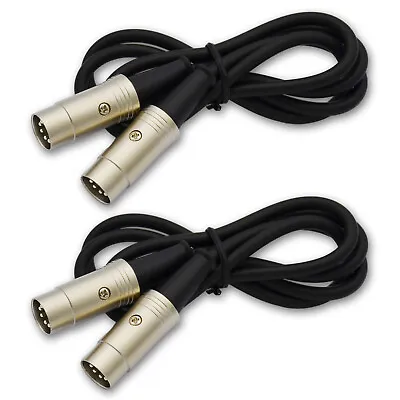 2 Pack 5Pin DIN Plugs MIDI Male Plug To Male Plug Audio Cable Black • $28.12