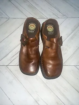 Vintage Earth Spirit Gelron 2000 Hickory Slip On Mules Clogs Shoes 6.5 Brown • $15