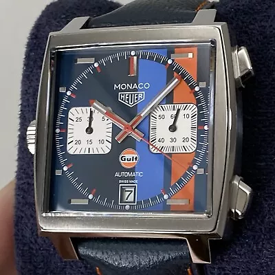 TAG Heuer Monaco Gulf Special Edition Blue/Orange Steve McQueen - CAW211R.FC6401 • $5977