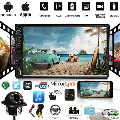 7  2Din Touch Car MP5 Player Bluetooth Stereo Mirror For GPS Nav FM Radio Camera • $50.40