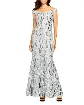 Aidan Mattox Off-the-Shoulder Sequin Gown $440 Size 4 # 8A 1788 NEW • $89.34