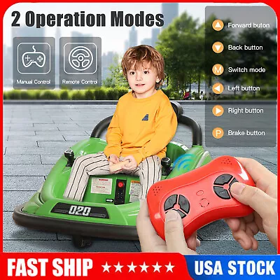 12V Electric Kids Ride On Bumper Car 360° Spin Vehicle Parents Remote Control US • $135.99