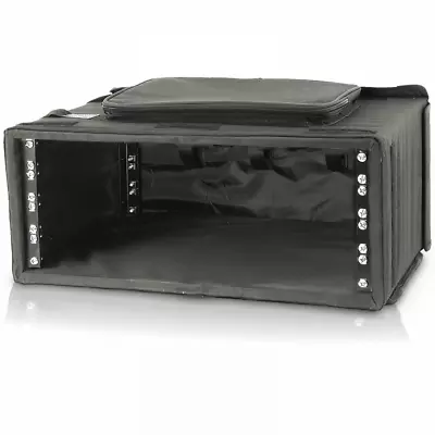 £109 • Buy Black Padded Flight Case 19 Inch 4U Front And Back Openings Transport Rack Bag