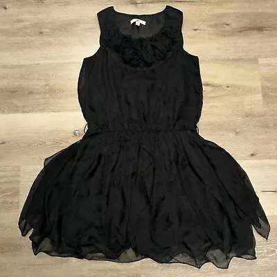 YA LOS ANGELES Dress Sleeveless Tulle Black Silk Blend Dress Size Small • $14.99