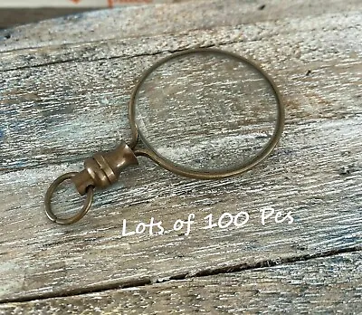 Brass Magnifying Glass Round Magnifier Nautical Monocle Pendant LOTS OF 100 PCS • $207.04