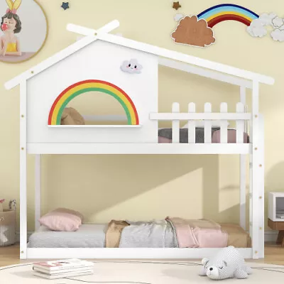 Wooden Kids Single Bed Frames High/Mid Sleeper Bed Bunk Bed House Bed Cabin Beds • £469.99