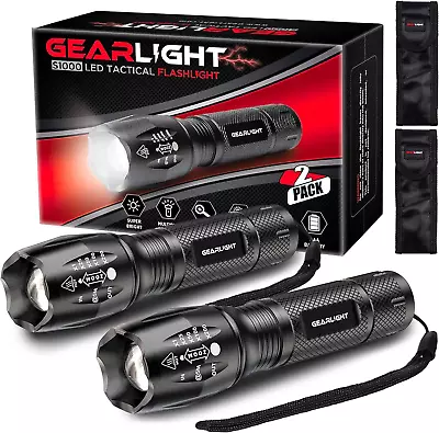 Powerful LED Flashlights - Mini Camping Flashlights With 5 Modes Zoomable Beam • $29.90