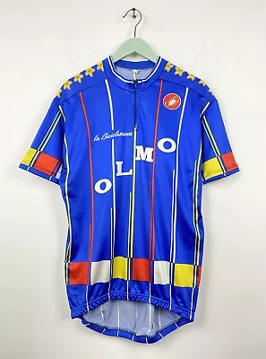 Vintage Castelli OLMO Biciclissima Cycling Jersey Shirt Maglia Sz L Men Blue • $84.99