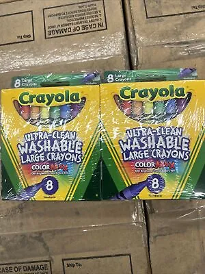 Crayola Ultra-Clean Washable Large Coloured Crayons Non-Toxic 6 Packs Of 8 • $34.99
