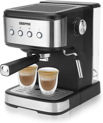 Espresso & Cappuccino Coffee Machine With Milk Frother Pressure 1.5L Water Tank • £88.98