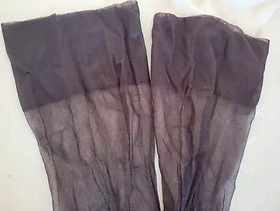Vintage ~ 1950s-1960s ~ Brown Sheer Stockings  ~ Diamond Design  • $11.99