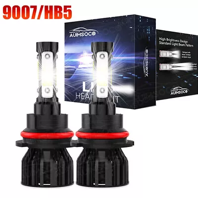 9007 HB5 LED Headlights Kit Combo Bulbs 6000K High Low Beam Super White Bright • $29.99