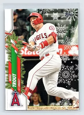 2020 Topps Holiday Mike Trout Candy Cane Bat SSP Los Angeles Angels • $2.75