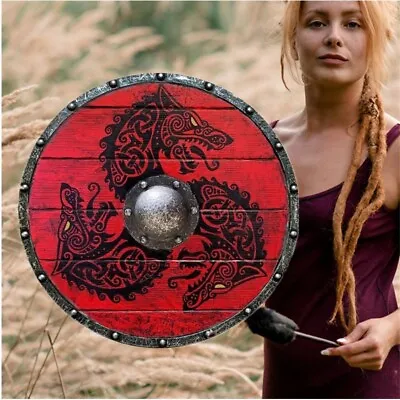 £21.60 • Buy Medieval Eivor Raven Battleworn Valhalla Ornament Viking Shield Knight Templar