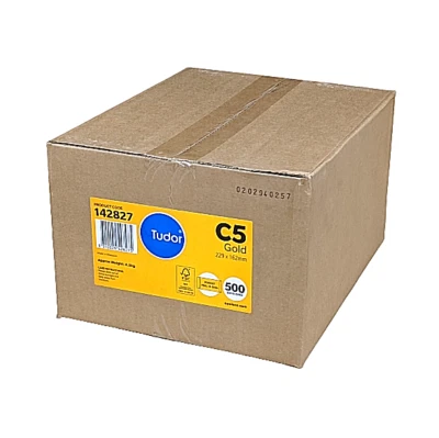 Tudor Envelope C5 Plainface Peel-N-Seal 229x162mm Gold Pk Of 500 140170/142827 • $49.95