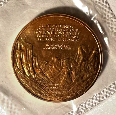 1981 Ronald Reagan Inauguration Bronze US Mint Medal Coin Sealed In Cello /B197 • $9.95