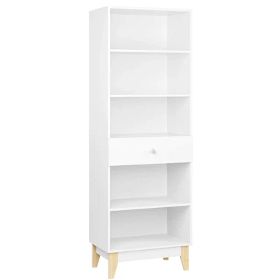 £79.99 • Buy Bookcase Tall Bookshelf White Display Shelf With Drawer Wooden Shelving Unit